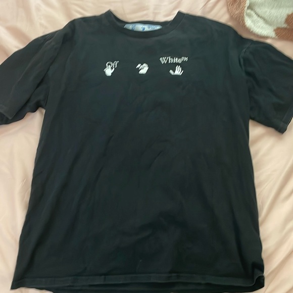 Grey drippy off white T